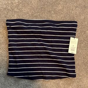 a new day Navy and White Striped Tube Top